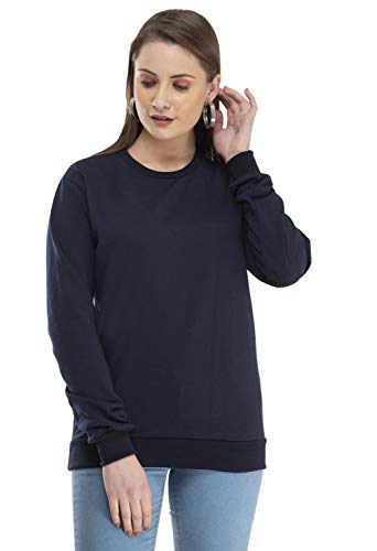 Image of IndiWeaves Women Fleece Warm Sweatshirt for Winters (XXXL,Nevy Blue,Magenta,Black) Pack of 3