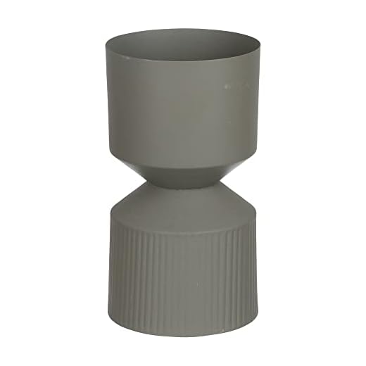 Jarrón geométrico de Hierro Verde de Ø 20x37 cm