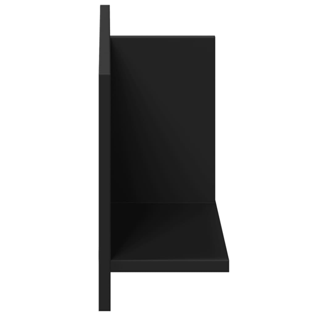 Armoire Murale 70x16,5x30 cm Noir Bois d'ingénierie,Armoire Industrielle,Armoire De Rangement