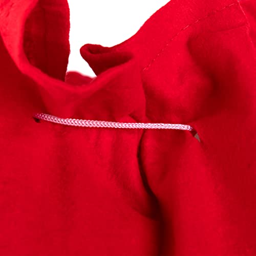 Idena 8580196 Sac de Noël, avec motif de Père Noël, rouge, 90 x 60 cm, en feutre, idéal comme cadeau - Image 4