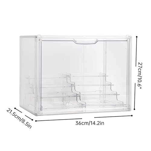 Image of BOHOIDEE Clear Acrylic Display Case with Two Display Shelves for Figures, Dustproof Storage Organizer Box with Magnetic Door, Acrylic Collectibiles Showcase