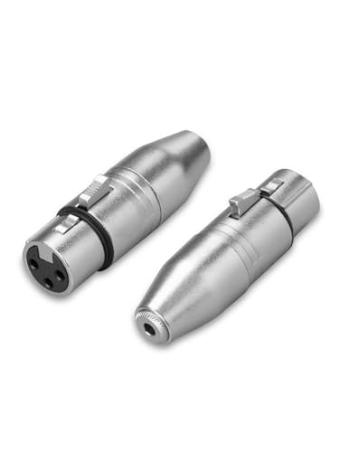 CableCreation 3.5mm to XLR Female Adaptor 2pcs,X LR to 1/8'' Stereo Audio Converter,1/8 inch TRS Stereo Jack Female to 3 Pin XL R Microphone Extender for Camcorder,Mixer,Speaker,Microphone,Amplifier