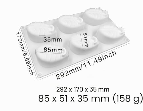 JasCherry Silikonformen, 6 Hohlraum Blätter Geformt, Bonbon Schokoladenformen, Mousse-Kuchenform, Motivbackformen… – Ansicht 4