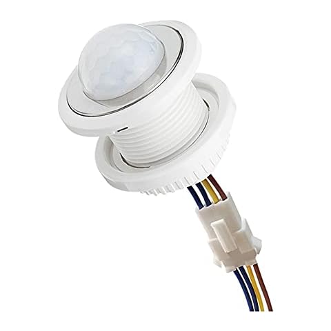 Quentacy Mini Motion Sensor Light Switch 110-220V PIR Sensor Smart Detection Time Delay Adjustable Infrared Induction Detector for Strip LED Ceiling Lamp Cover