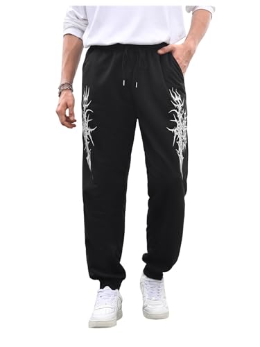 SHENHE Men's Graphic Drawstring Jogger Track Pants Loose Athletic Sports Sweatpants Streetwear