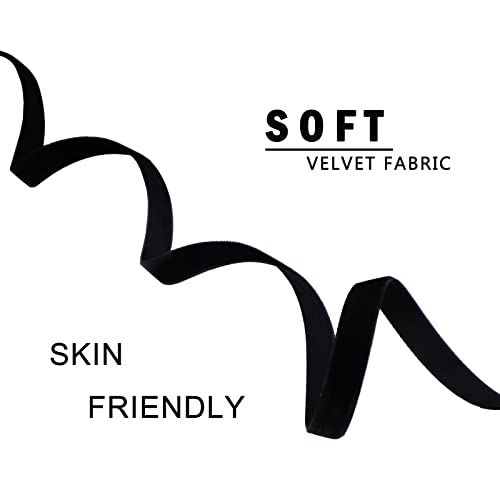 Black Choker Camellia Flower Lace-up Necklace For Women3