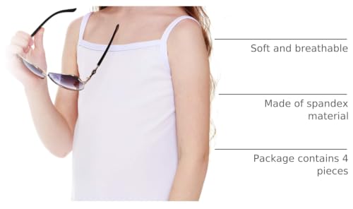 Image of SATINIOR Girls Camisoles Undershirts, Girls Dance Tank Top Sleeveless Spaghetti Strap Tank Top for Dancewear, Toddler