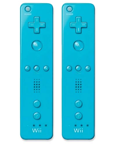 Wii Classic Remote - Wireless Bluetooth Game Controller - Official Wii and Wii U Compatible - 2 Pack (Renewed) (Blue)