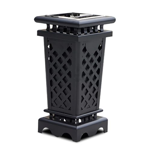 Mülleimer für den Außenbereich, großer Mülleimer aus Eisen, hohl, gewerblicher Mülleimer für Flur, Straße, Terrasse, Abfalleimer für den Außenbereich