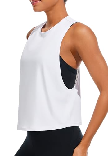 JOYSPELS Workout Tank Tops for Women, Ice Silk Quick Dry Athletic Crop Top, Loose Fit Running Yoga...