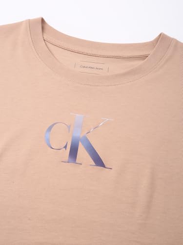 Calvin Klein Damen Gradient Ck Slim Tee S/S T-Shirt, Toskana, XXS – Ansicht 5