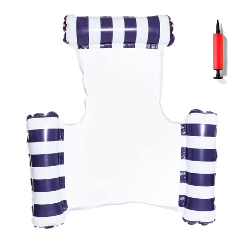 Pool Floats With Handheld Air Pump, Inflatable Pool Floats Adult Size, 4 In 1 Multipurpose Water Hammock Pool Lounger Chair #TOP30