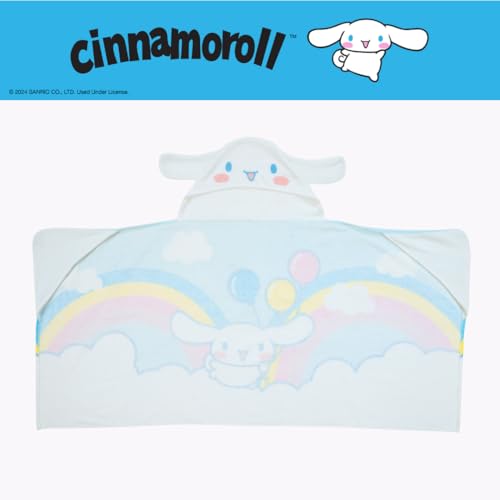 Image of Sanrio Cinnamoroll Kids Super Soft Bath /Pool /Beach Soft Cotton Terry Hooded Towel Wrap, 24 in x 50 in, (Officially Licensed Product) By Franco