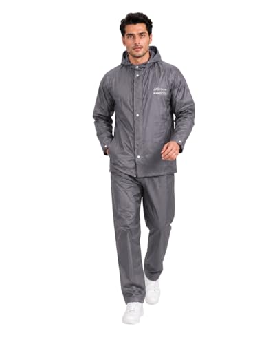 Image of Vogaan Rain Coat for Men Waterproof Rain coat Set for Women with Reflective Trim-Windproof Jacket & Pants Suit with Hood, Pockets & Breathable, Durable Fabric for Outdoor, Travel, Bike & Trekking Use