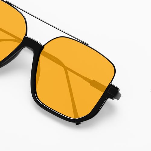 Image of GUVIVI Retro Oversized Aviator Sunglasses for Women Men Square Double Bridge Pilot Sun Glasses 70s Trendy Shades