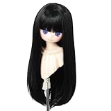 Tzncos Just 1pc Wig fit for 8-9 inch Head Dolls Long Straight 1/3 BJD Wigs MSD DOD Pullip Dollfie Hair (Black)