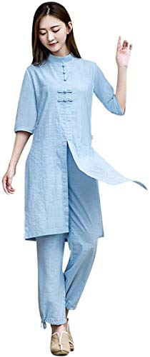 Costume de Tai Chi en lin femme ensemble arts martiaux et méditation