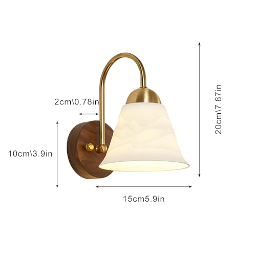 Aplique de pared junto a la cama en cerámica y nogal para leer cómodamente 5