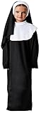 Gojoy shop-Disfraces de Monja Iglesia Vestido para Niñas Carnaval Halloween Carnaval (Contiene:Velo,Túnica y Mochila de Cuerdas.) (10-12 AÑOS)