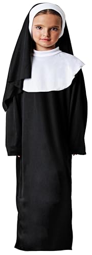Gojoy shop-Disfraces de Monja Iglesia Vestido para Niñas Carnaval Halloween Carnaval (Contiene:Velo,Túnica y Mochila de Cuerdas.) (10-12 AÑOS)