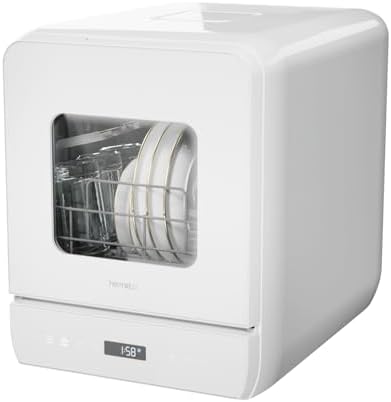 Hermitlux Tischgeschirrspüler, Mini spülmaschine mit 6+1 Programme, 5 Maßgedecken, 5L Wassertank