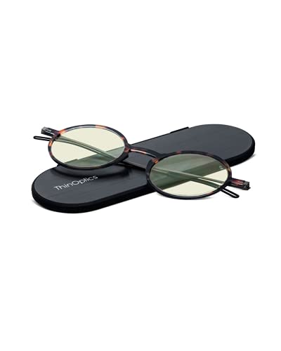 Image of ThinOptics unisex-adult Manhattan Blue Light Blocking Glasses Round Reading Glasses