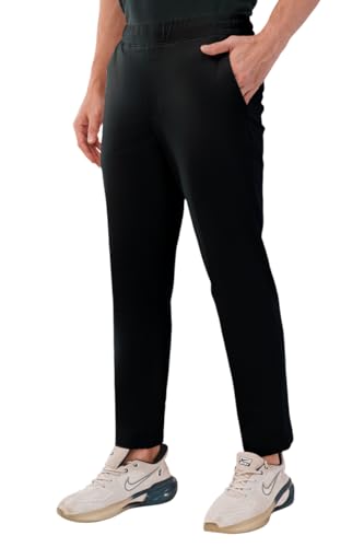 Image of SaintX Men's 4-Way Stretchable Athleisure Pants | Sweat Wicking Fabric | Slim Fit | Active - Sports Wear | Travel, Lounge & Casual Wear | Stylish Back Zipper Pocket | Available in Plus Size (ST06)