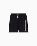 EMPORIO ARMANI Bermudas con Logotipo Bordado para Hombre, Color Negro, Talla L