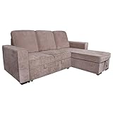 Homey - Chaise Longue Reversible | Sofá Cama con Arcón de Almacenaje Modelo Nexus | Diseño Moderno, Práctico y Funcional | Color Beige