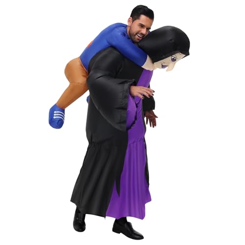 XYJKIDSES Inflatable Witch Costume for Adult Halloween Blow Up Costumes Funny Scary Outfit for Parties Cosplay Men Women Costume