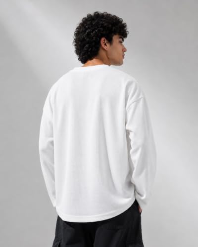 CLOTH N CODE Men Waffle Oversized White T-Shirt - Image 6