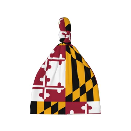 XZDDX Gorro cálido de invierno con la bandera del estado de Maryland para bebé, de poliéster suave, para recién nacidos de 0 a 6 meses, bonito y cómodo, color negro