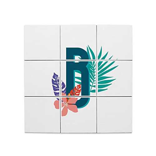 Carreaux Céramique Décoratif 15x15 cm Lot x9 Motif Fleurs Lettre B