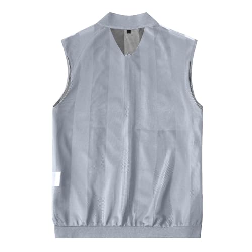 Men's Lightweight Vest Breathable Sleeveless Outdoor Work Cooling Waistcoat Jackets for Travel Hiking Running with Pockets