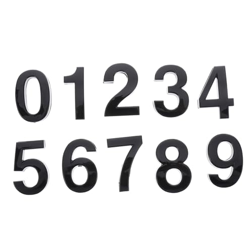 CTIRCHIU 10個 立体数字シール メタル加工耐久ハウスナンバー ドア番号シール 自己接着式 郵便受け 窓 部屋番号表示用