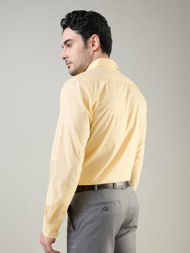Image of Raymond Men Slim Fit Fil-A-Fil Pattern Pure Cotton Semi Cutaway Collar Full Sleeve Formal Shirt