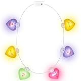 ArtCreativity Valentines Light Up Necklace - Jumbo Heart Necklace with Cute Sayings - Lights Up in Multiple Colors - Heart Shaped LED Necklace for Girls and Boys - Valentines Gifts for Kids