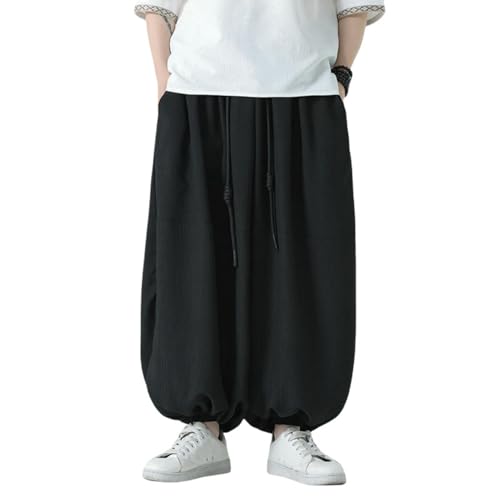 Pantalon sarouel homme decontracte style chinois respirant en chanvre