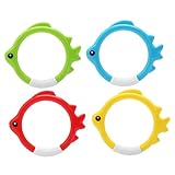 YIPFEN 4 Pezzi Giocattoli da Immersione, Anelli da Immersione Piscina, Giocattoli Siluro e Subacquei con Affondare Rapidamente, per Addestramento Subacqueo e Feste Piscina (Anelli a Forma di Pesce)