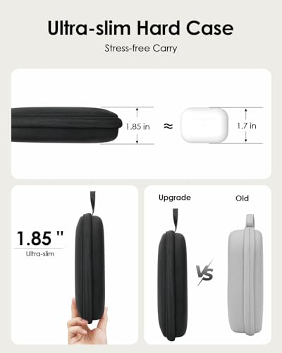 Image of Headphone Case Hard Shell Super-Slim for Sony /JBL /Bose /Soundcore Anker /BERIBES KVIDIO TOZO JLab Over-Ear Headphones Universal Portable Travel Organizer Bag (Black)