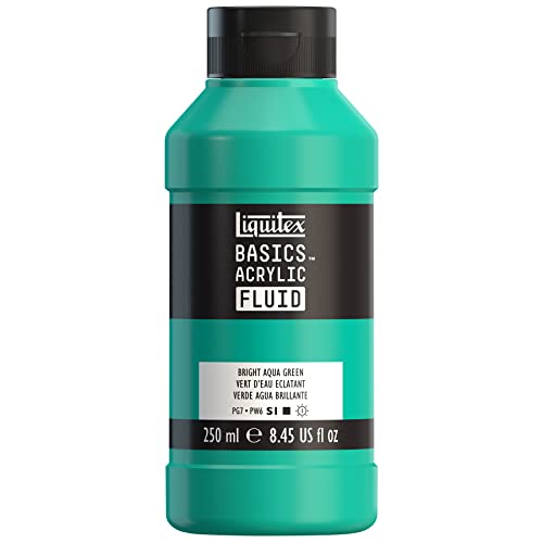 Image of Liquitex Basics Acrylic Fluid, 250ml Bottle, Bright Aqua Green