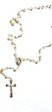 ROSARIO CATOLICO NECKLACE DE PERLAS Y CRISTAL HECHO A MANO POR ARTESANOS DE MICHOACAN MEXICO.