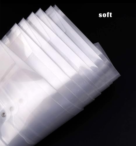 Image of Premium 100 Pack A4 Legal Top Opening Document File Bag, Transparent Envelope Holder Storage Case, Snap Button Organizer, My Clear Plastic Container