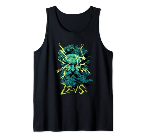 Zeus Greek Dios del Cielo Antiguo Mitología Gráfico Camiseta sin Mangas