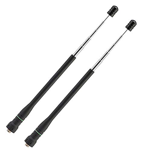 ABBREE AR-775 Lot de 2 antennes télescopiques SMA-femelle VHF UHF 144/430 MHz double bande pour Baofeng UV-5R UV-82 UV-9R BF-888S BF-F8HP Cover