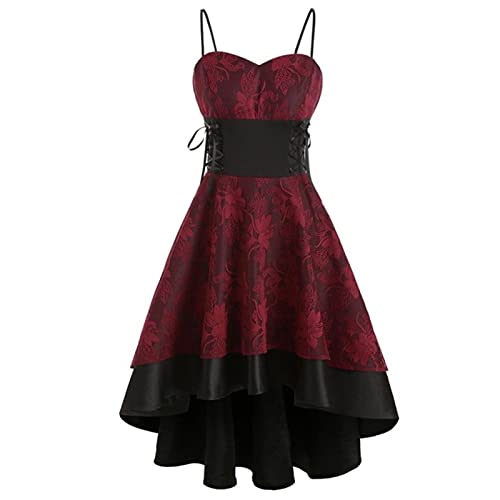 Robe de soirée vintage gothique et rétro à lacets pour femme