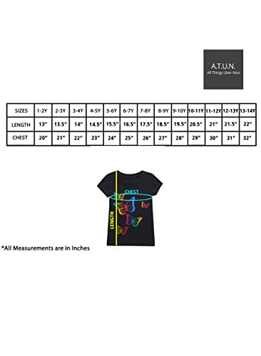 Image of A.T.U.N. (ALL THINGS UBER NICE) Girls Printed Round Neck Short Sleeve Regular T-Shirt