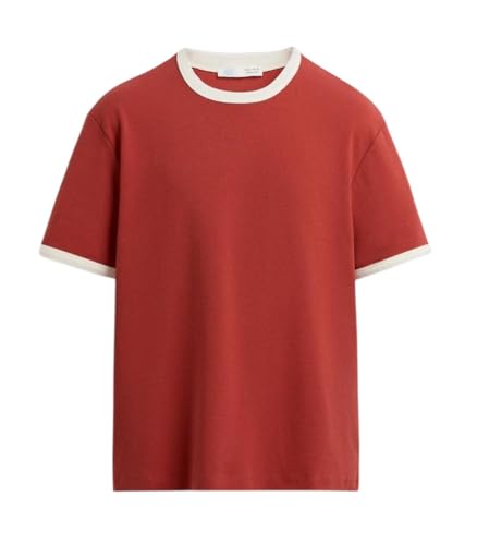 Image of Alan Jones Clothing Men's Regular Fit Stretch Cotton T-Shirt | Round Neck Short Sleeve Contrast Trim Tee | Casual Crew Neck T-Shirt for Men