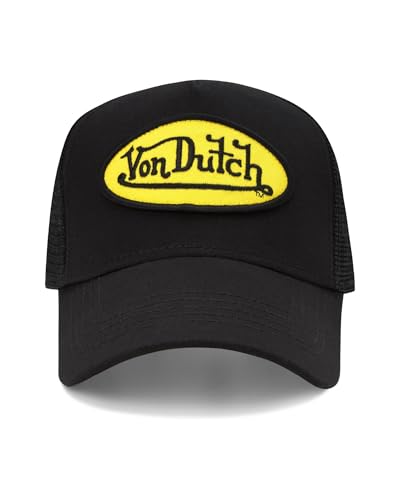 Image of Von Dutch Unisex Trucker Hat - Retro Classic Solid Color Mesh Back Snapback Baseball Cap for Men & Women.