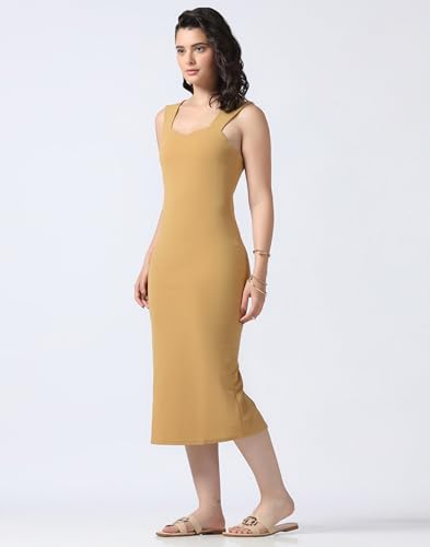 Image of Selvia Women's Calf Length Western Dress Stylish, Lycra Bodycon Dress for Woman Stylish
